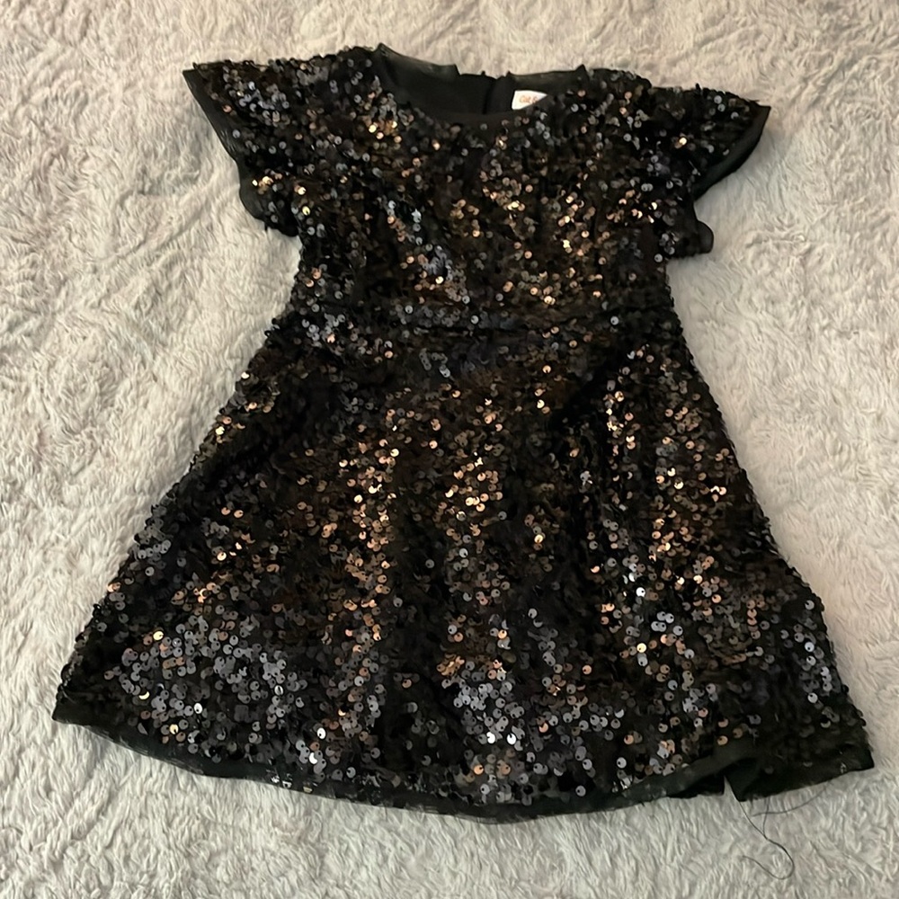 Girls black sequin dress size 4/5